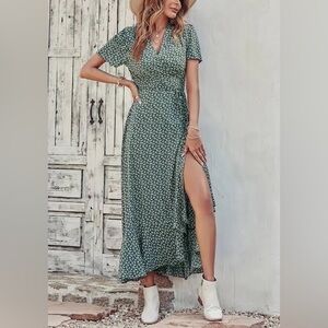 PrettyGarden Floral Wrap Dress